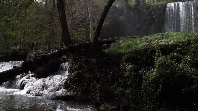 The beautiful waterfalls and waterfalls found in the Natural Park of Monasterio de Piedra, in the province of Zaragoza, Spain.