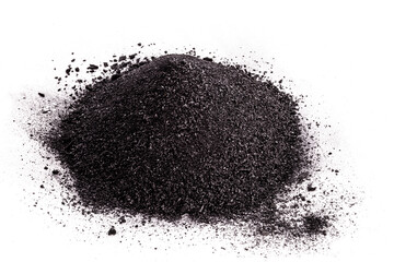 pile of coal dust isolated on white background