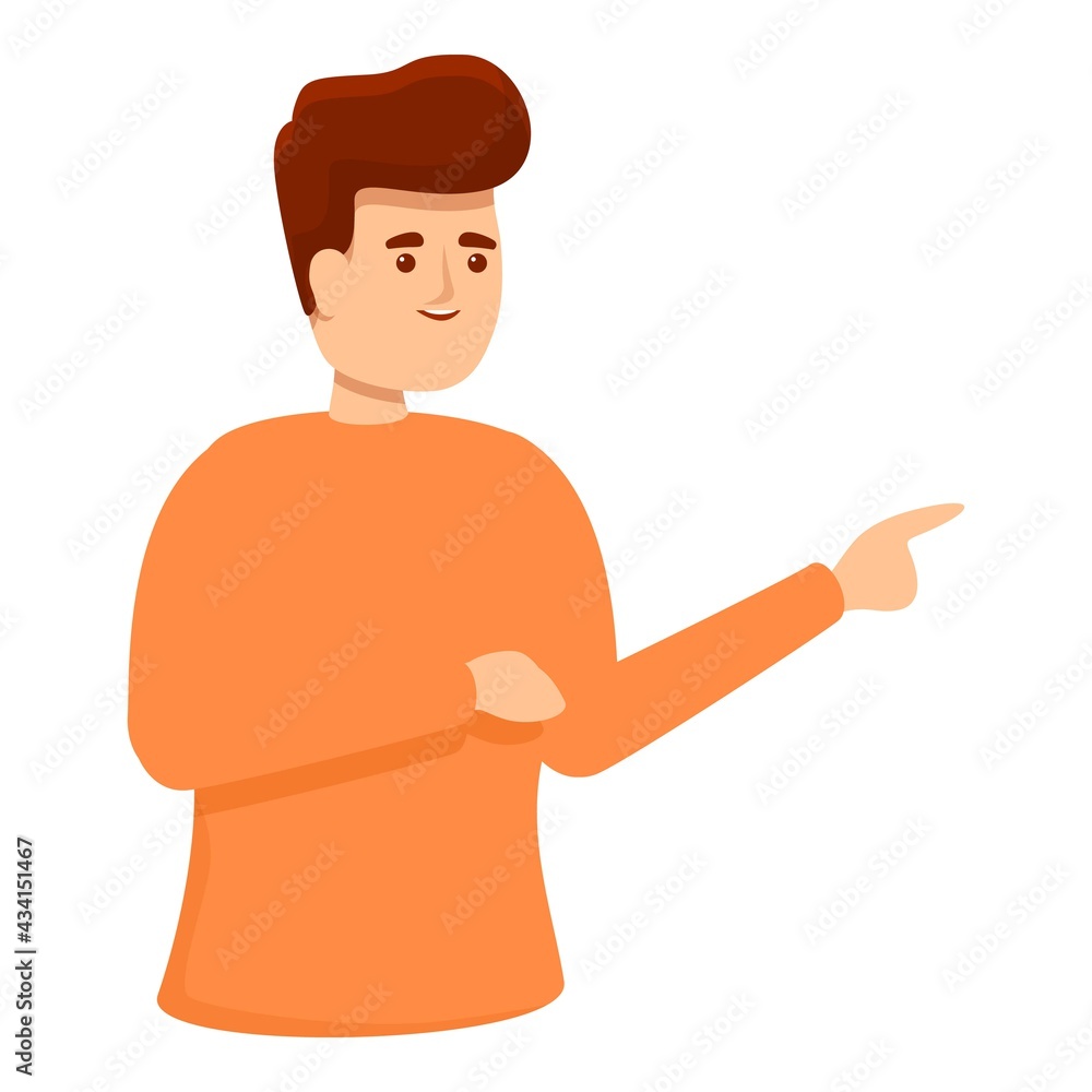 Poster smiling colleague icon. cartoon of smiling colleague vector icon for web design isolated on white ba