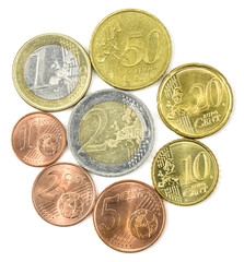 euro cent on a white background isolated