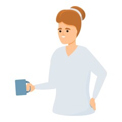 Take tea colleague icon. Cartoon of Take tea colleague vector icon for web design isolated on white background
