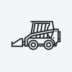 Bulldozer vector icon illustration sign