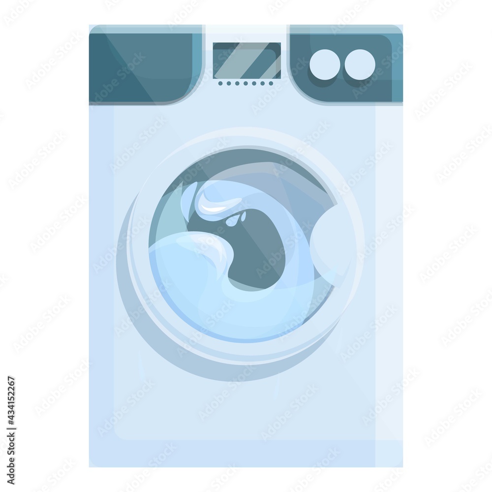 Poster washing machine working icon. cartoon of washing machine working vector icon for web design isolated