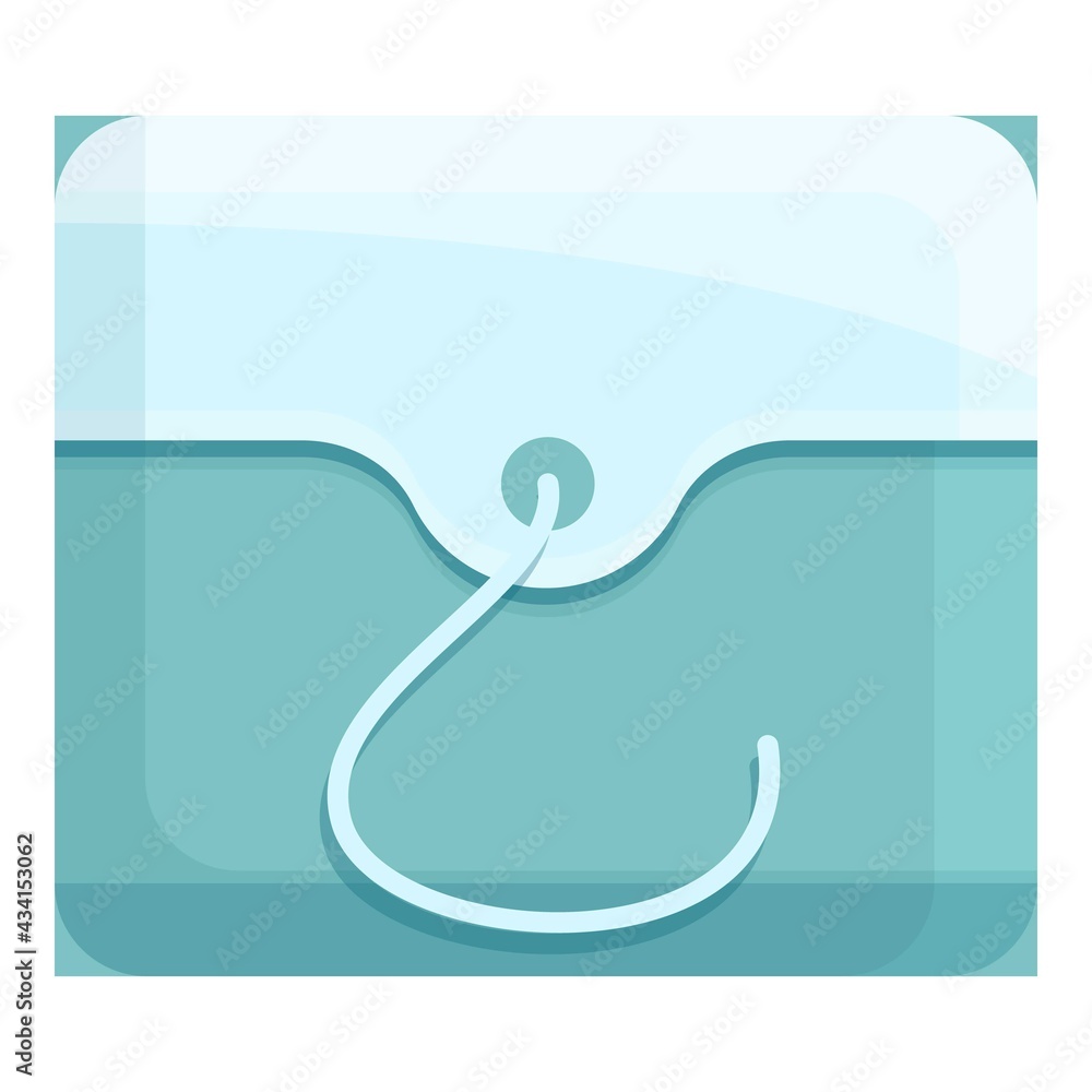 Poster floss teeth whitening icon. cartoon of floss teeth whitening vector icon for web design isolated on 