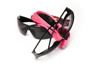 stylish sunglasses on a white background