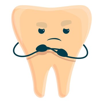 Sad tooth caries icon. Cartoon of Sad tooth caries vector icon for web design isolated on white background