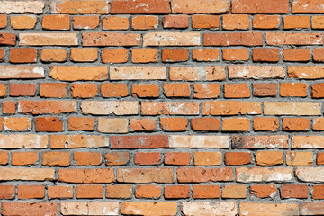 Old dirty red brick wall