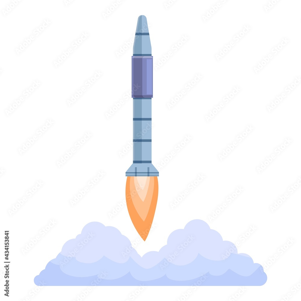 Aufkleber spacecraft rocket launch icon. cartoon of spacecraft rocket launch vector icon for web design isolat