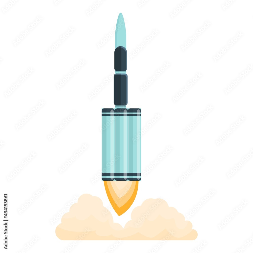 Poster spacecraft ship launch icon. cartoon of spacecraft ship launch vector icon for web design isolated o
