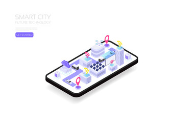 Isometric smart city, Future technogy for smart life