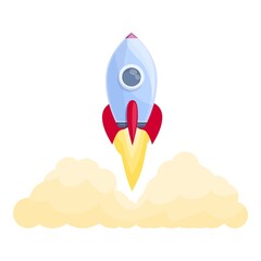 Spacecraft cosmos launch icon. Cartoon of Spacecraft cosmos launch vector icon for web design isolated on white background