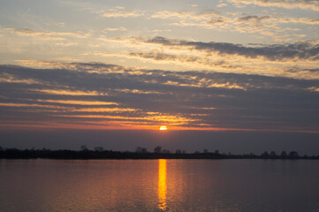 Beautiful sunset on the Tom River
