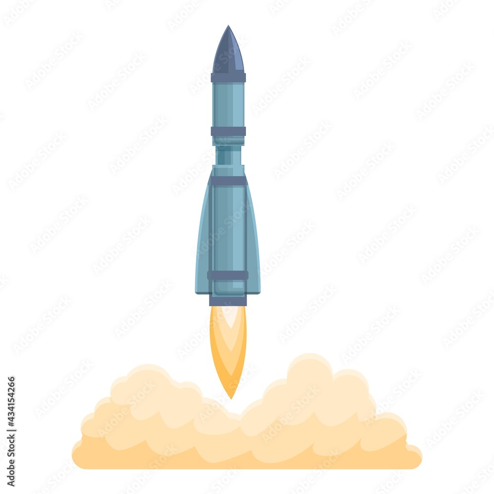 Poster spacecraft launch engine icon. cartoon of spacecraft launch engine vector icon for web design isolat