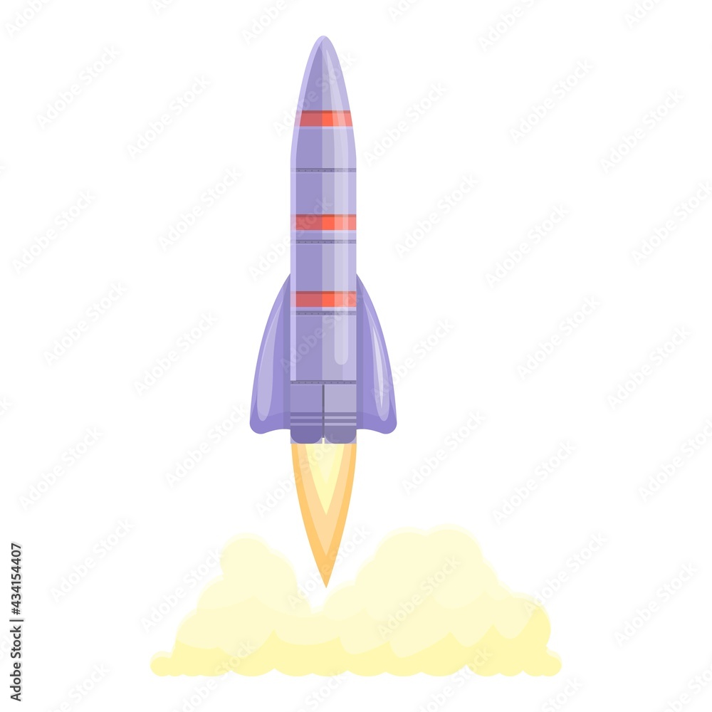 Poster spacecraft launch flight icon. cartoon of spacecraft launch flight vector icon for web design isolat