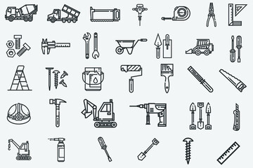 Construction tools vector icon illustration sign