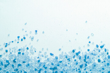 turquoise and blue salt crystals depicting the spray of the sea and waves