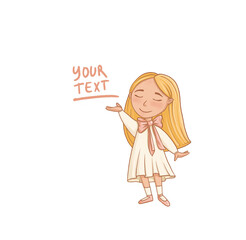 Artistic girl  illustration. Presentation. Baby-star. Imagination