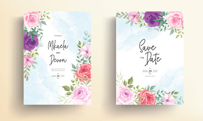 Beautiful floral wedding invitation card design