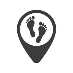 Foot icon, location vector. Website design and development, application development. Illustration