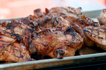 Close up shot of grilled chicken