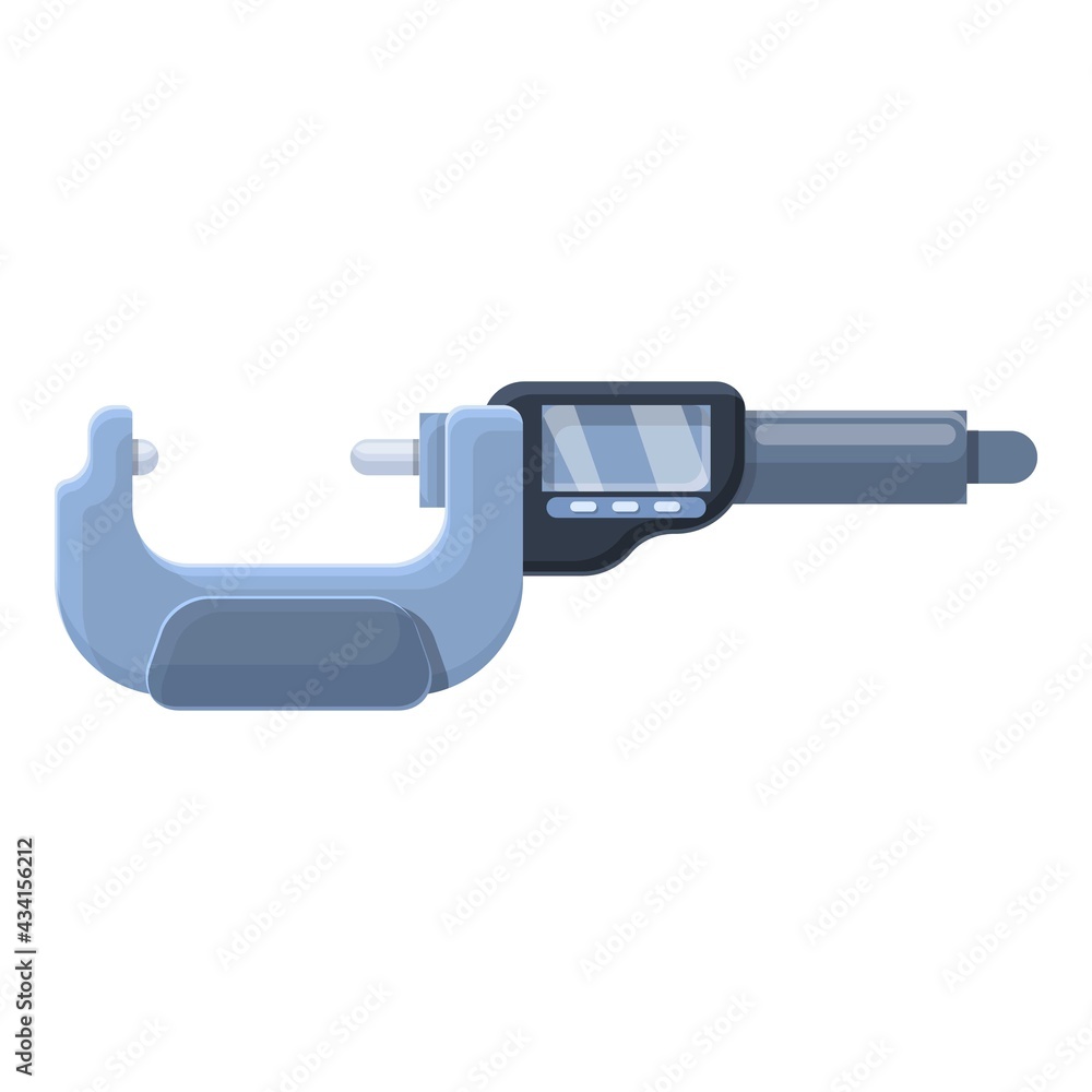 Poster digital micrometer tool icon. cartoon of digital micrometer tool vector icon for web design isolated