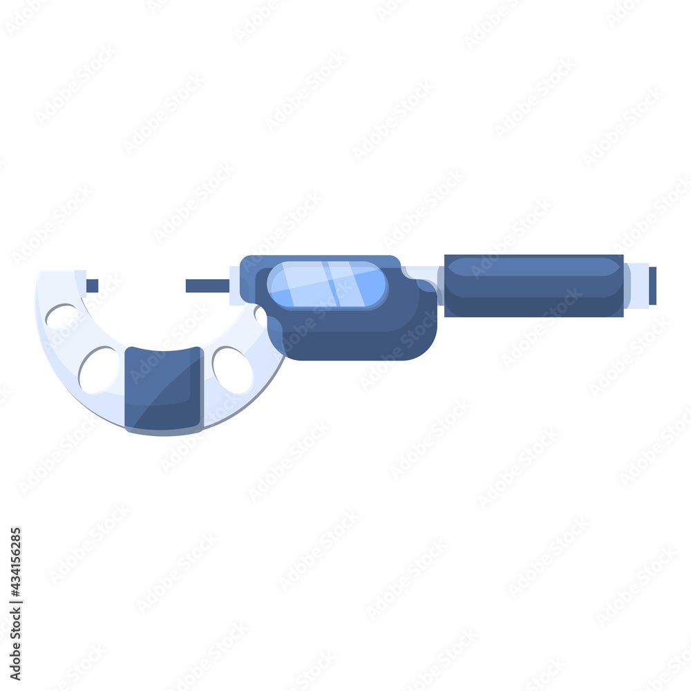 Poster digital micrometer build icon. cartoon of digital micrometer build vector icon for web design isolat
