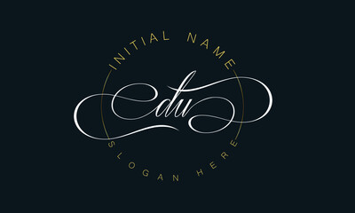 DU/UD cursive letter stylish luxury logo in golden and white color, DU/UD letter logo design, DU/UD Business abstract vector logo monogram template with thumbnails.