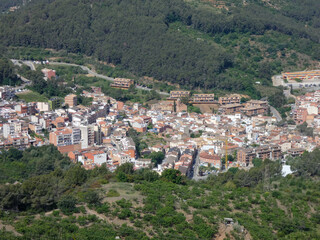 Fototapeta na wymiar Aerial view of a small town