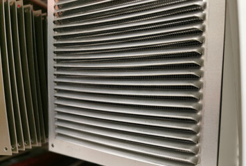 Metal ventilation grille in the shop