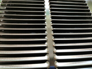 Metal ventilation grille in the shop