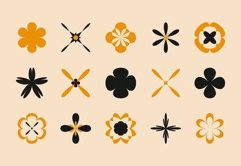 Abstract geometric shapes. Brutalist bold minimalist design, new modern elements swiss style. Vector illustration