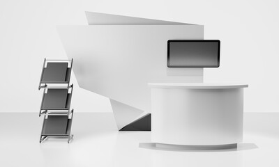 Retail Trade Stand Mock-up, POS Promotion counter, 3D rendering
