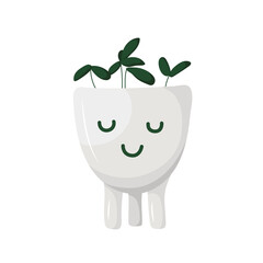 cute flower in a pot. home plant in cartoon style.
