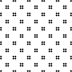 Black pixel square crosses isolated on white background. Monochrome geometric seamless pattern. Vector simple flat graphic illustration. Texture.