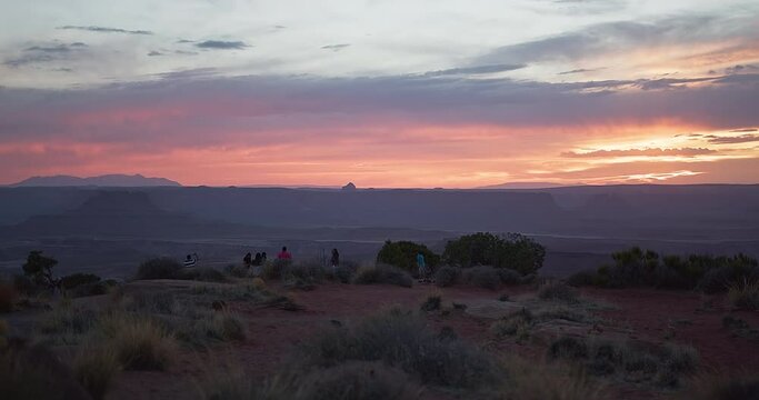 Indian Family Enjoying Sunset at National Park 4K