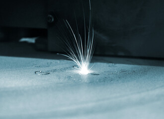 3D printer printing metal. Laser sintering machine for metal.
