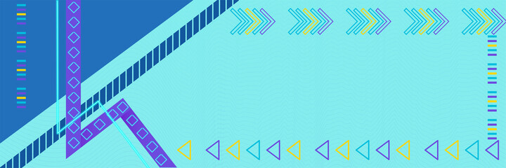 Obraz premium Abstract vector background texture design, yellow lines bright illusion poster banner, light blue background and blue stripes and direction guide shape. eps 10