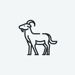 Goat vector icon illustration sign