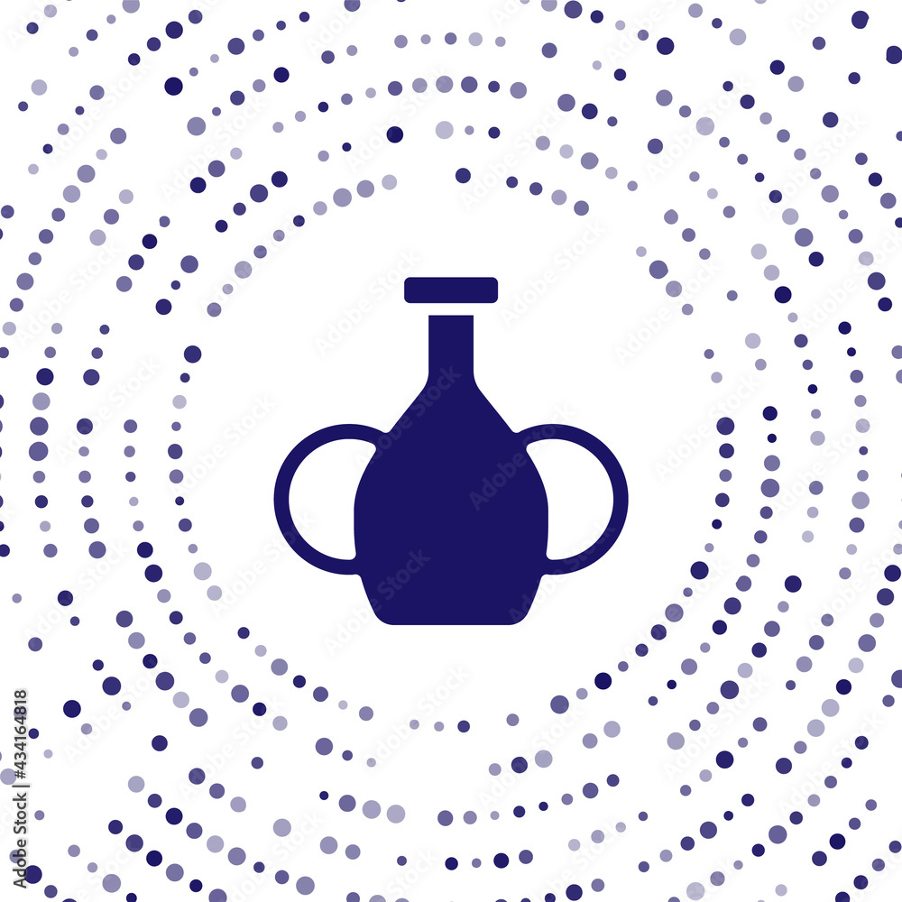 Poster blue vase icon isolated on white background. abstract circle random dots. vector