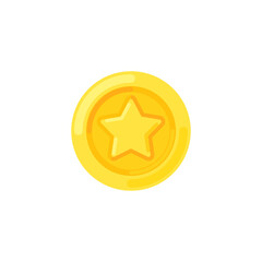 Golden coin with star sign flat design