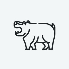 Hippo vector icon illustration sign