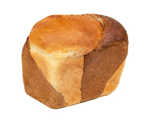 Double white brown bread tasty isolated on the white background