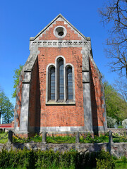 Built in 1884 in the Romanesque-Gothic style, in the old churchyard, there is a tomb chapel in the village of Zembrów in Masovia, Poland. The photos show the general view of the chapel.