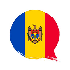 Obraz premium Flag of Moldova, banner with grunge brush