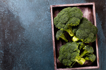 Fresch Broccoli slices on plate.