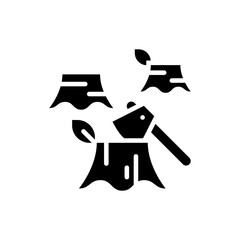 Deforstation vector Solid icon style illustration. EPS 10 File
