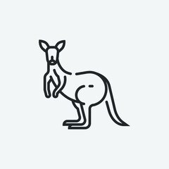  Kangaroo vector icon illustration sign