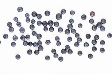 Tasty blueberries isolated on white background.