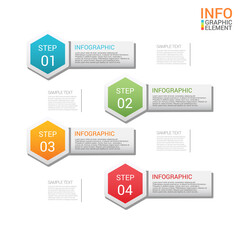 Presentation business infographic template with 4 options. Vector illustration.