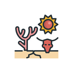 Drought vector Filled Outline icon style illustration. EPS 10 File